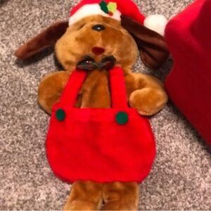 VINTAGE RENNOC PLUSH 13” CHRISTMAS DOG STOCKING